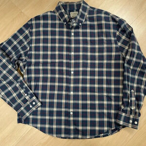 LL Bean Men’s Plaid Long Sleeve Shirt Button Up Size Large Red/Blue